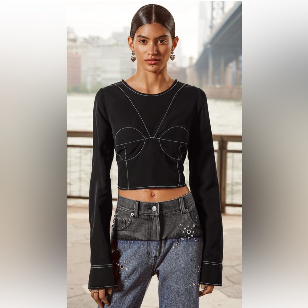 Rohe bustier contrast stitch top!! NWT!